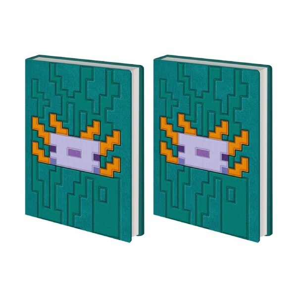2PK Minecraft Green Axolotl Plush Notebook W/ Inner Compartment A5 21x16cm