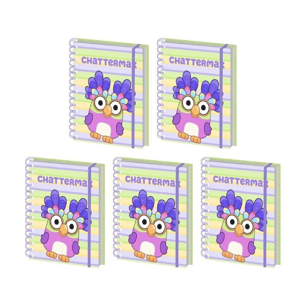 5PK Bluey Chattermax Wiro Spiral Kids Writing Notebook Lined A5 21x16cm