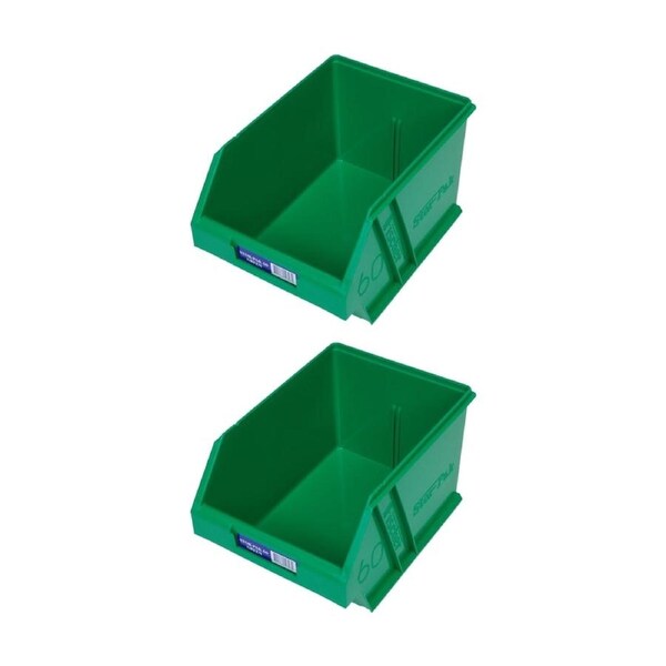 2PK Fischer Plastic Medium Storage Drawer Green Stor-Pak Container Bin