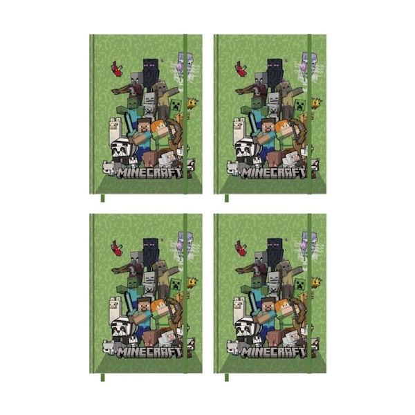 4PK Minecraft 2026 Green Planner Yearly Diary Notebook A5 21x16cm