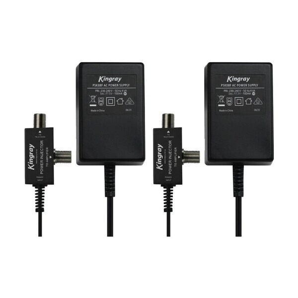 2PK Kingray 17.5V AC 100Ma Power Supply F Type Injector