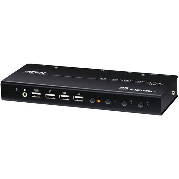 Aten CS784H 4 Port USB 4K HDMI KVMP Switch with Cables Included (CS784H-AT-U)