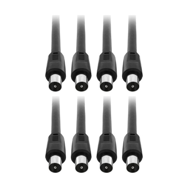 4PK Pro2 2M Rg59Quad Pal Flylead Plug To Lead Black Digital Coaxial Cable Coax