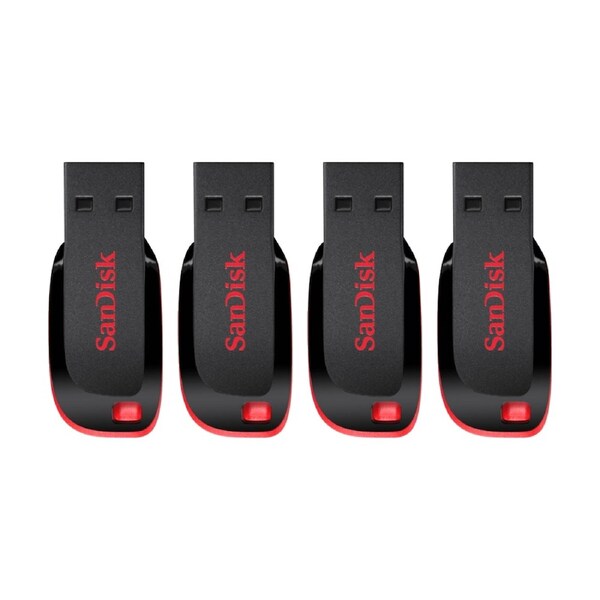 4PK Sandisk 16GB USB 2.0 Flash Drive Cruzer Blade Cz50 Secure