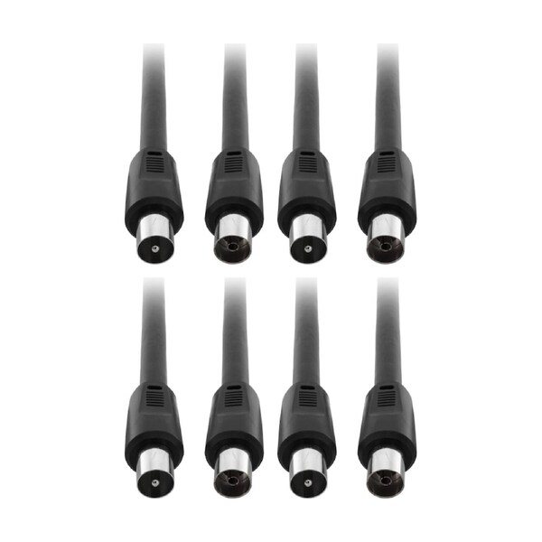 4PK Pro2 2M Rg59Quad TV Extension Lead Pal Plug To Socket Black Coaxial Cable