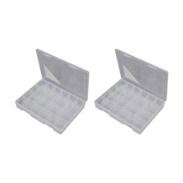 2PK Fischer Plastic 20 Compartment Storage Box Extra Large Case