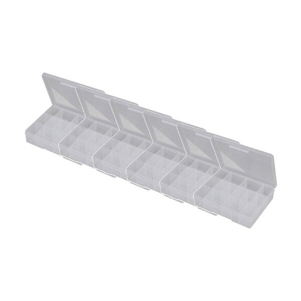 6PK Fischer Plastic 14 Compartment Storage Box Medium Case Parts Organizer
