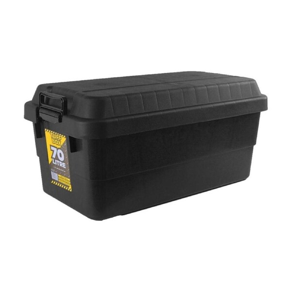 TUFF Box Storer X-Tuff Thai Plastic Storage Container 70L 77x39x37cm Black