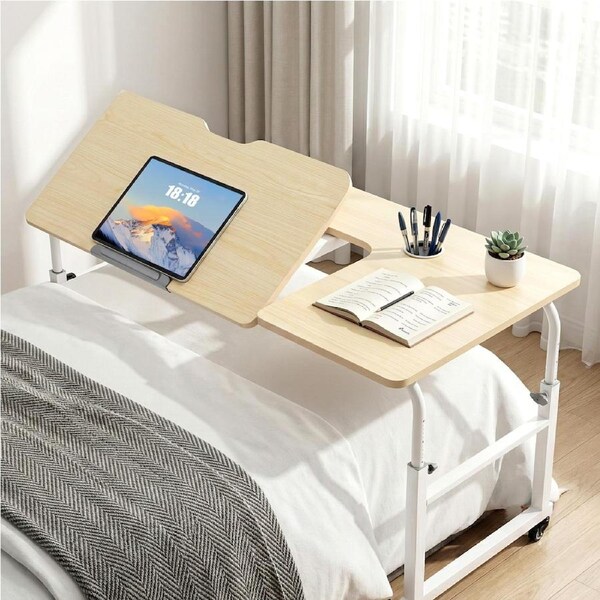 Artiss Mobile Laptop Desk Overbed Table Adjustable Computer Stand Bedside Cart