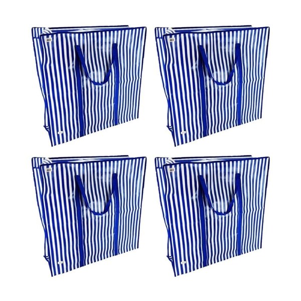 4PK Braz Large Reusable Shopping Bag W/ Handles 70x70x25cm Assorted