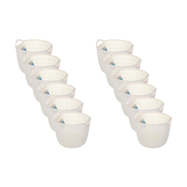 12PK Braz Home Organisation Fabric Storage Jute Basket 27.5x22cm 6L Assorted