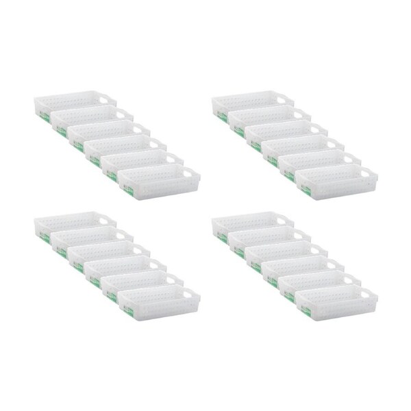 24PK Braz Home Organisation Storage Vienna Basket 2L 26x15x6cm White