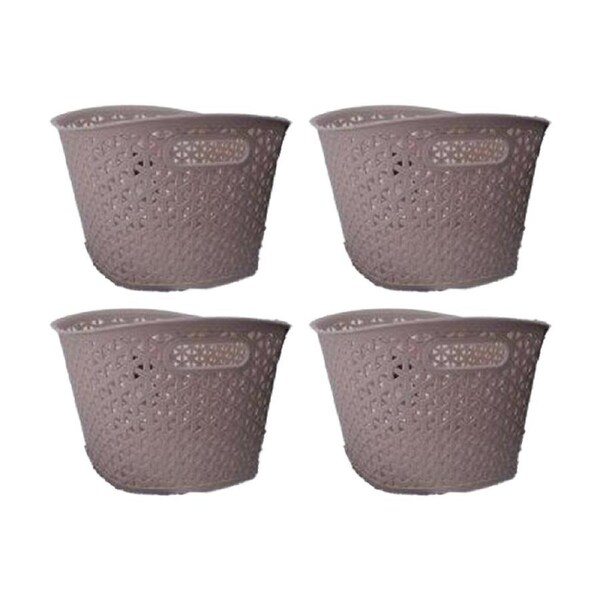 4PK Braz Home Organisation Storage Oval Rattan Basket Small 36x26x18cm Assorted