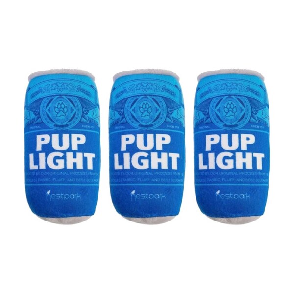3PK Braz Soft Cuddly Throwing Plush Pet Dog Toy Pup Light Design Blue