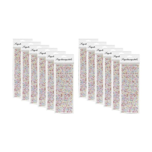 12PK Braz Gem Body Sticker Set Nail Face & Hair Accessories 30x11cm Assorted