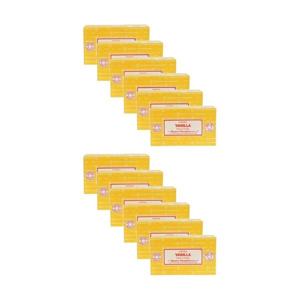 12PK Satya Home Fragrance Scented Incense Sticks Packet Set 15gm Vanilla
