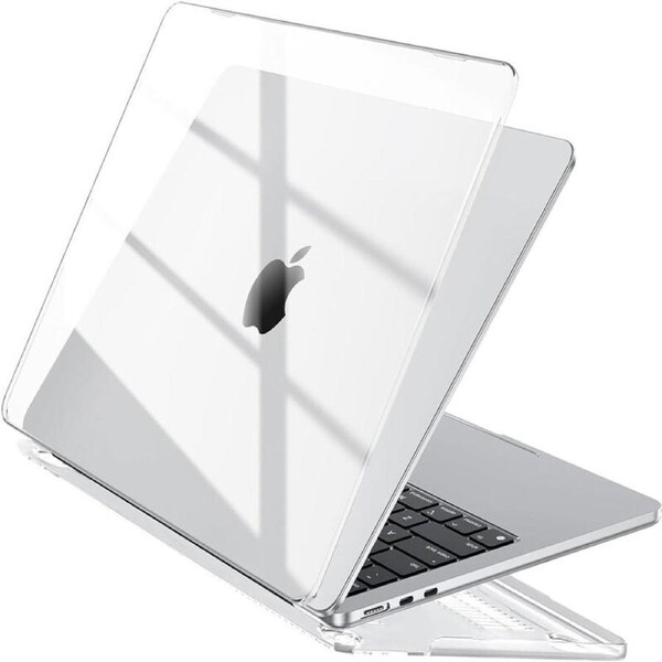 Compatible with MacBook Air 15 inch Case 2025 2024 2023 M4 M3 M2 Model A3241 A3114 A2941, Transparent Plastic Hard Shell Cover White