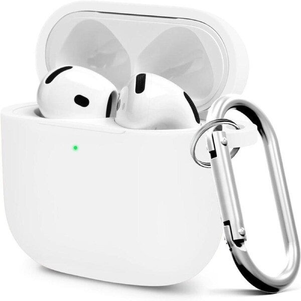 AirPods Pro 3 Case (2025), Soft Silicone Protective Case Cover Compatible with Apple AirPods Pro 3rd Generation (USB-C Cable) White