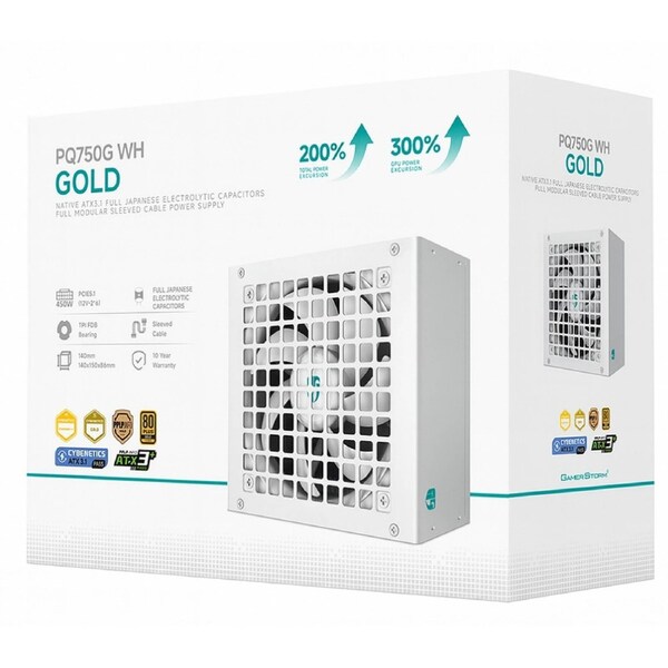 DeepCool PQ750G WH 750W Gamer Storm 80+ Gold/Cybenetics Fully Modular ATX Power