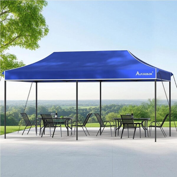 Gazebo ALFORDSON Gazebo 3x6m Pop Up Marquee Side Wall Portable Blue