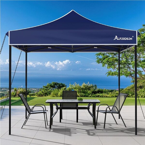 Gazebo ALFORDSON Gazebo 3x3m Pop Up Marquee Side Wall Portable Navy