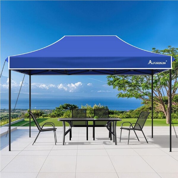 Gazebo ALFORDSON Gazebo 3x4.5m Pop Up Marquee Side Wall Portable Blue