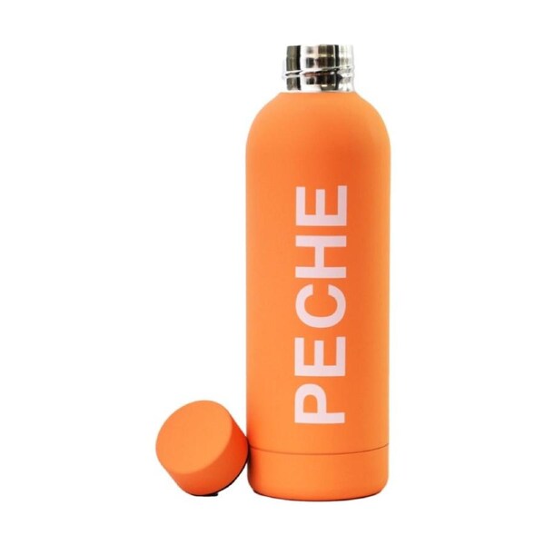 Lifesopeche Insulated Peche Logo Drinking Bottle Orange & White 500 ML