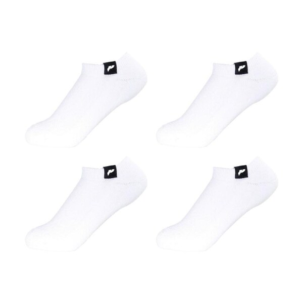 4PK Lifesopeche Ribbed Hidden No-Show LSP Label Socks White One Size