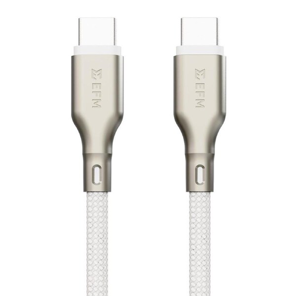 EFM 140W Pro Power and Data USB-C Cable - With 1M Braided Cable - White [EFCAP1U990WHI]