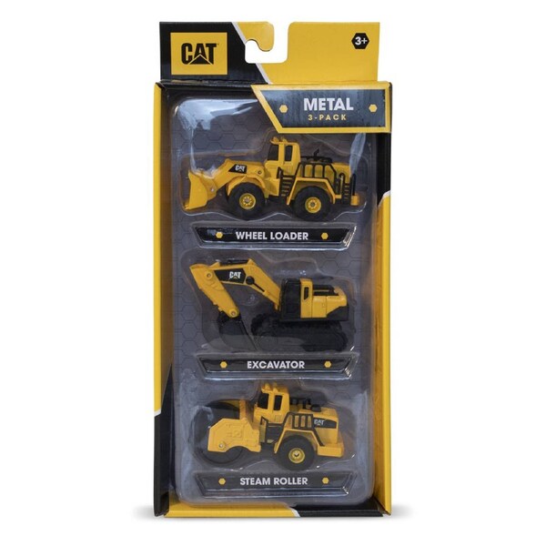 Caterpillar Cat Metal Machines Vehicles 3-Pack (Designs may vary)