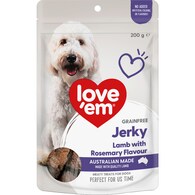 Love'em Grain Free Dog Treats Lamb Jerky With Rosemary Flavour