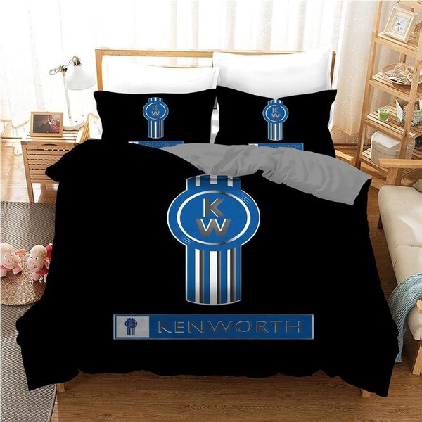 Blue Kenworth Quilt Doona Duvet Cover Pillow Case Set Double, 2 Pillow Cases