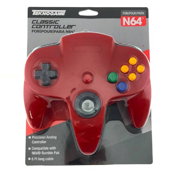 Teknogame Nintendo 64 Classic Controller (Red)