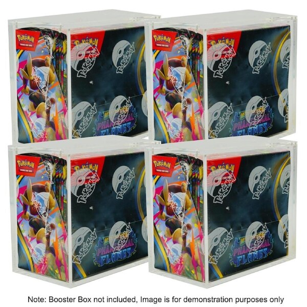 Pokemon Booster Box Acrylic Case 4 Pack