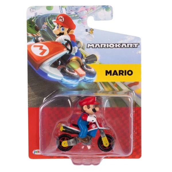 World of Nintendo Mario Kart Mario on Standard Bike Diecast Car