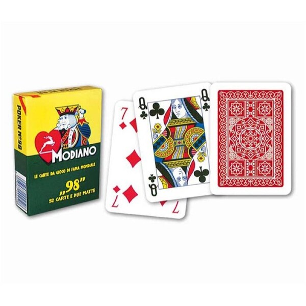 Modiano Poker 98 Red Plastic Coated Playing Card Poker Deck