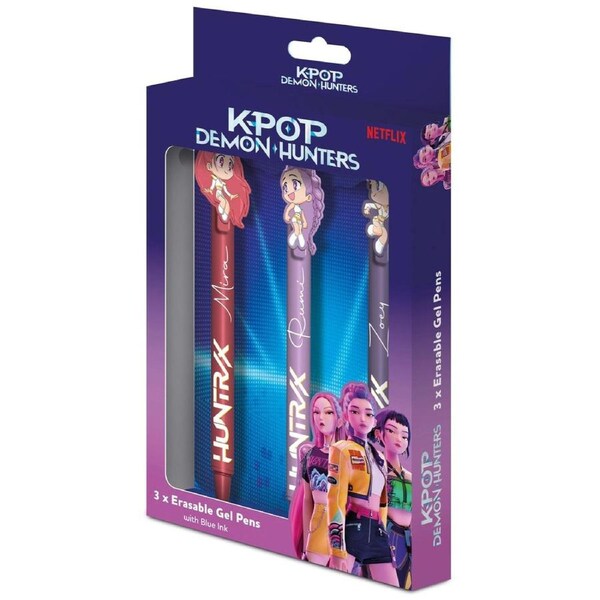K-Pop Demon Hunters Chibi Erasable Pens 3 Pack