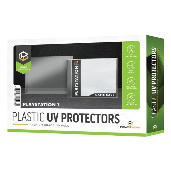 Powerwave PS1 Game Case 0.5mm Plastic UV Protector 10 Pack