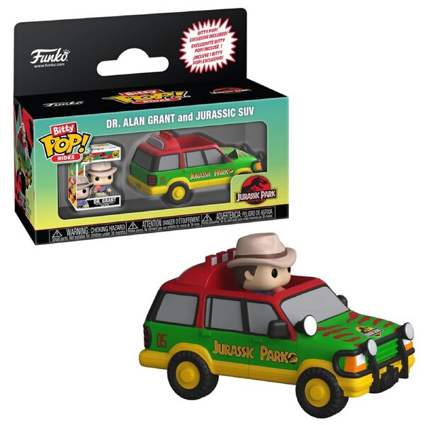 Jurassic Park Dr Alan Grant and Jurassic SUV Bitty POP! Rides Funko POP! Vinyl