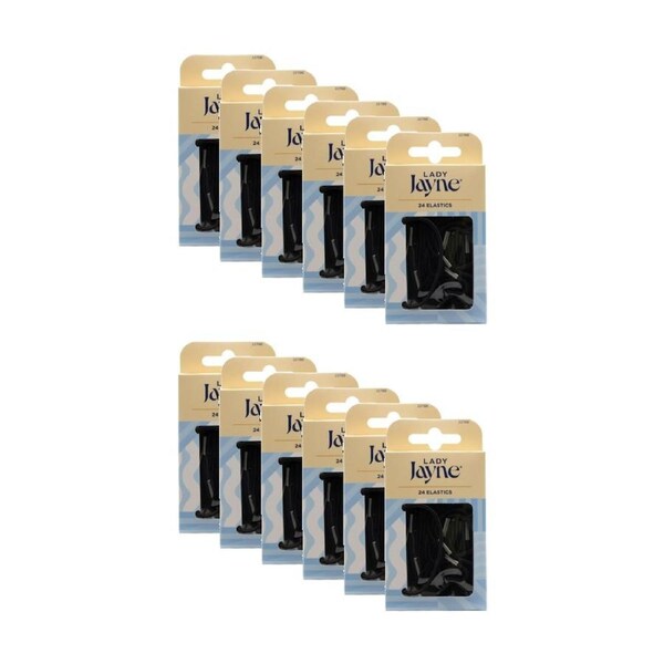 12x 25pc Lady Jayne Elastic Bobby Pins Set Women's Hair Accessories Black