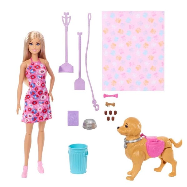 Barbie Family and Friends Barbie "Malibu" Walk and Potty Pup Doll Set