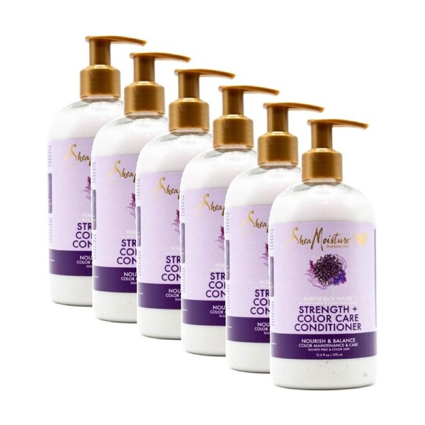 6PK Shea Moisture Strength & Colour Care Conditioner 370ml Purple Rice Water