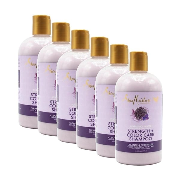 6PK Shea Moisture Strength & Colour Care Hair Shampoo 399ml Purple Rice Water