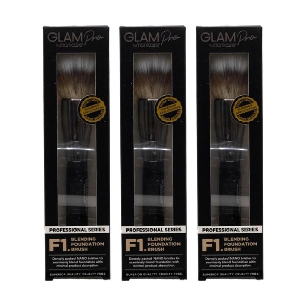 3PK Manicare Make Up Blending Foundation Brush F1 Glam Pro Professional Series