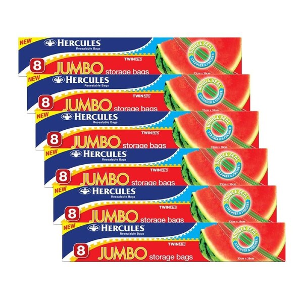 Hercules Jumbo Storage Bags 8pk x6