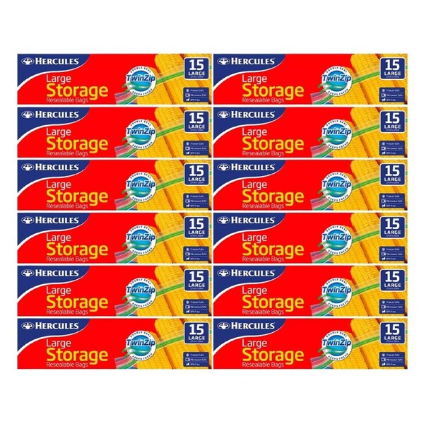 Hercules Large Storage Bags 15pk x 12