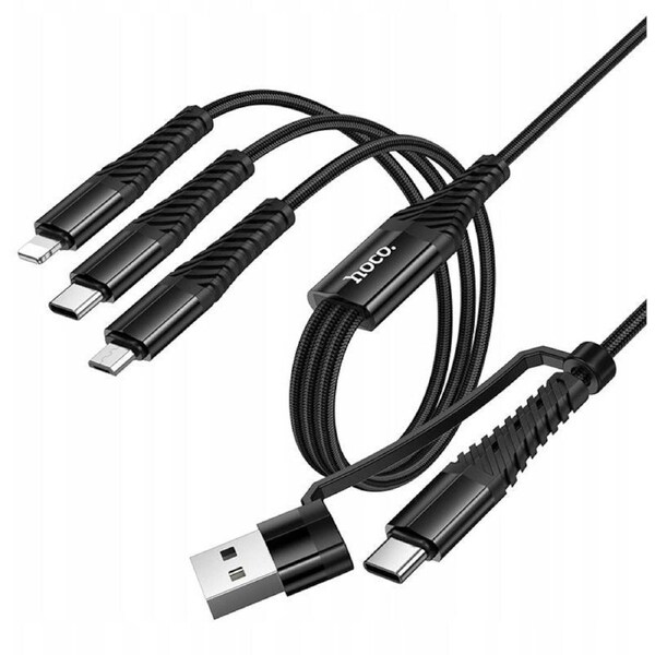 Hoco X123 Victory 3-in-1 charging cable(USB/C to iPhone+C+Micro)