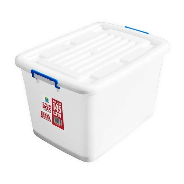 Braz Plastic Storage Container Box Thai Deluxe W/ Lid & Handles 145L Clear