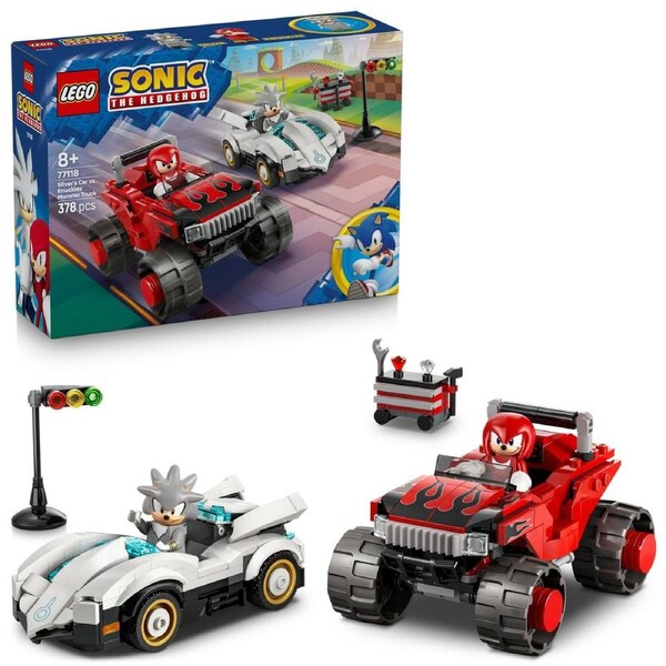 LEGO Sonic the Hedgehog Silver's Car VS Knuckles Monster Truck (77118)