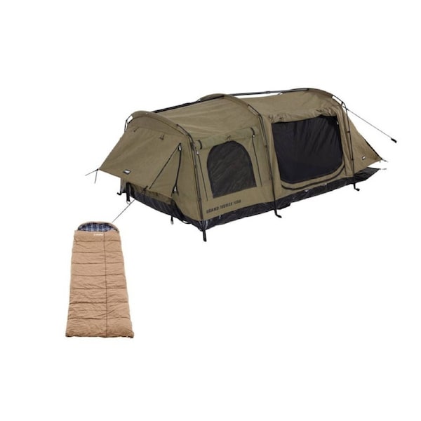 Kings Plus Grand Tourer Double Swag 2 Yr Wrnty + Premium Sleeping Bag - Left Zip